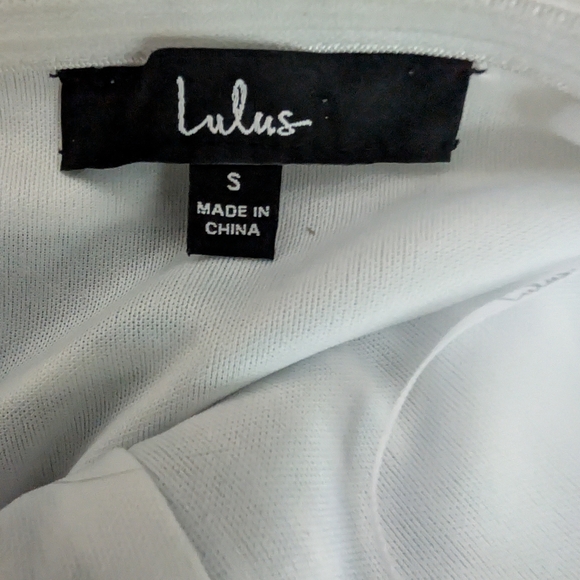 Lulu's Navy and White Strapless Tie-Front Romper - Picture 3 of 4